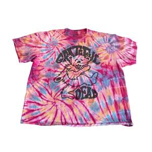 Vintage 90s Style Grateful Dead Pink Tie-Dye T-Shirt Sizer-XL